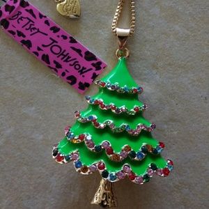 Betsey Johnson Christmas Tree Necklace NWT